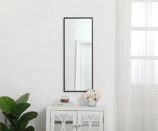 Home Living Metal Frame Rectangle Mirror 14", Black