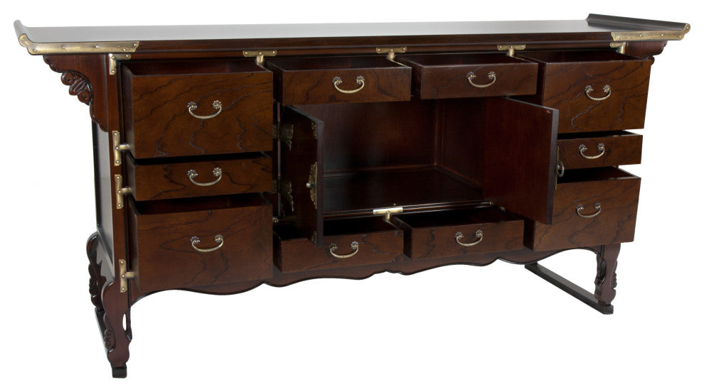Korean Tansu Style 13 Drawer Buffet Server