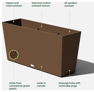 Midori Trough Planter, Espresso, 39 Inch, 1 Pack