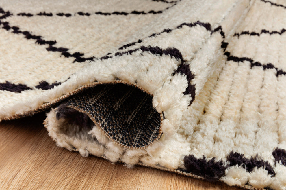 Chris Loves Julia x Loloi Alice Cream/Charcoal 5'-2" x 7'-6" Area Rug