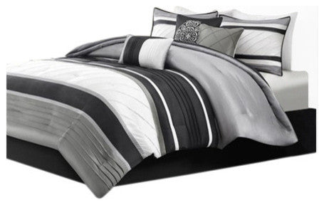Madison Park Blaire 7 Piece Comforter Set in Grey
