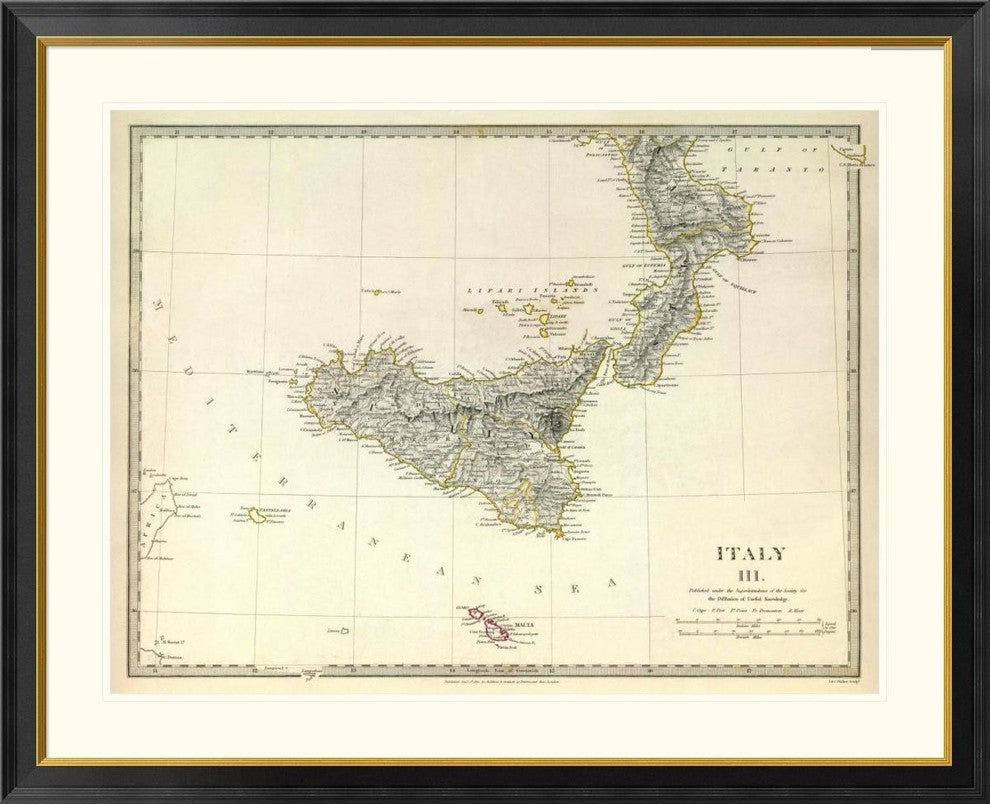 "Italy III, 1830"  by Society for the Diffusion of Useful Knowledge, 46x38"