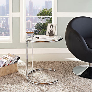 Eileen Gray Chrome Side Table, Silver