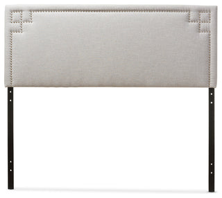 Geneva Modern Grayish Beige Fabric Upholstered King Size Headboard