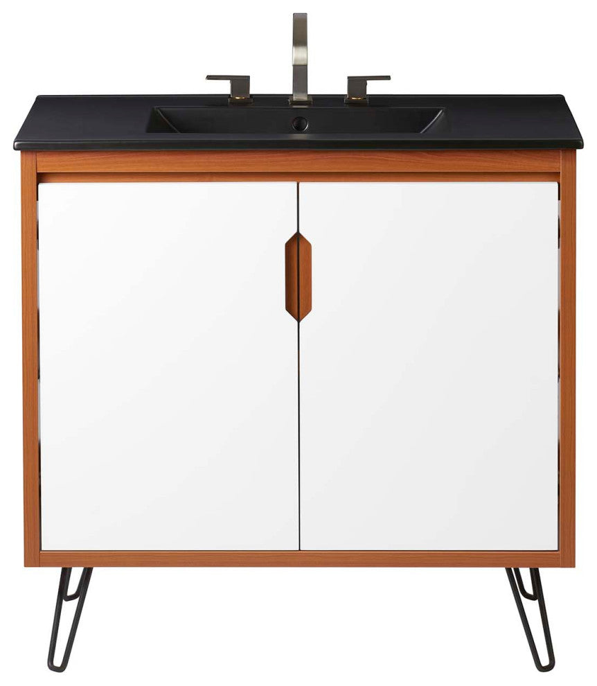 Energize 36" Bathroom Vanity, Cherry White Black