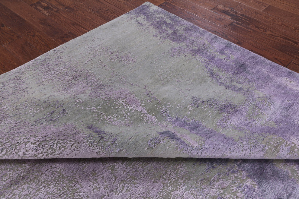 Wool and Silk Abstract Handmade Rug 7' 11" X 10' 3" Q8697