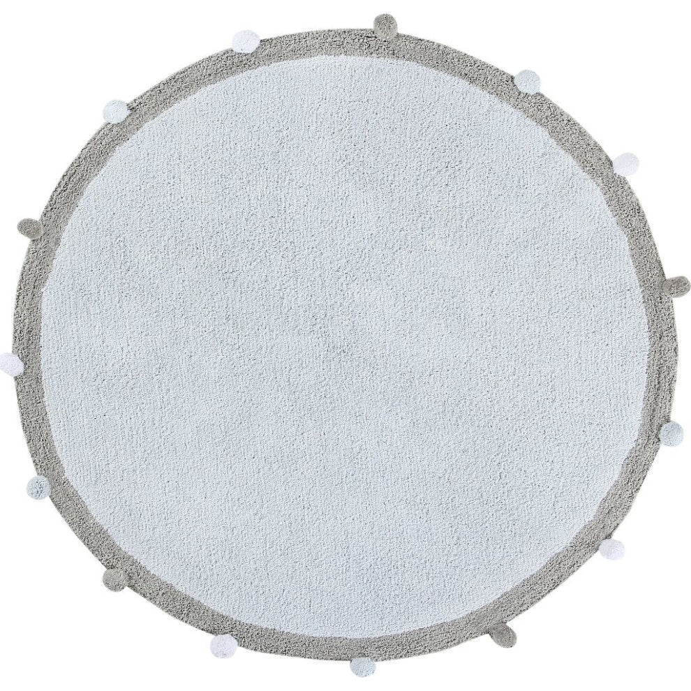 Bubbly Washable Rug, Soft Blue