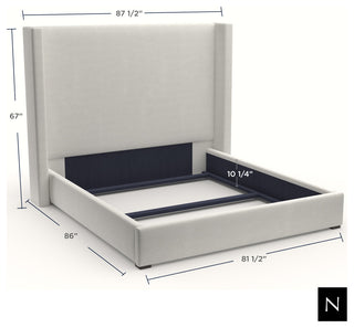 Nativa Interiors Aylet Tufted Bed, Charcoal, King, Medium Headboard