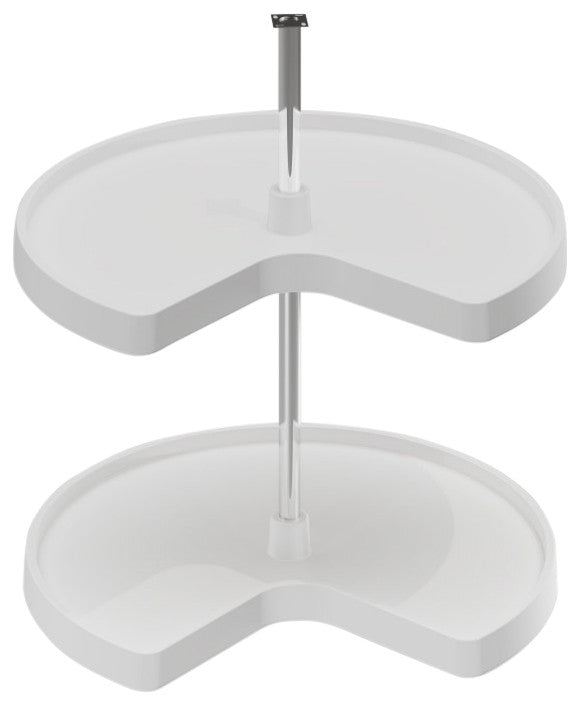 Dowell Lazy Susan Kidney Shape, 2 Tier, White, 24"