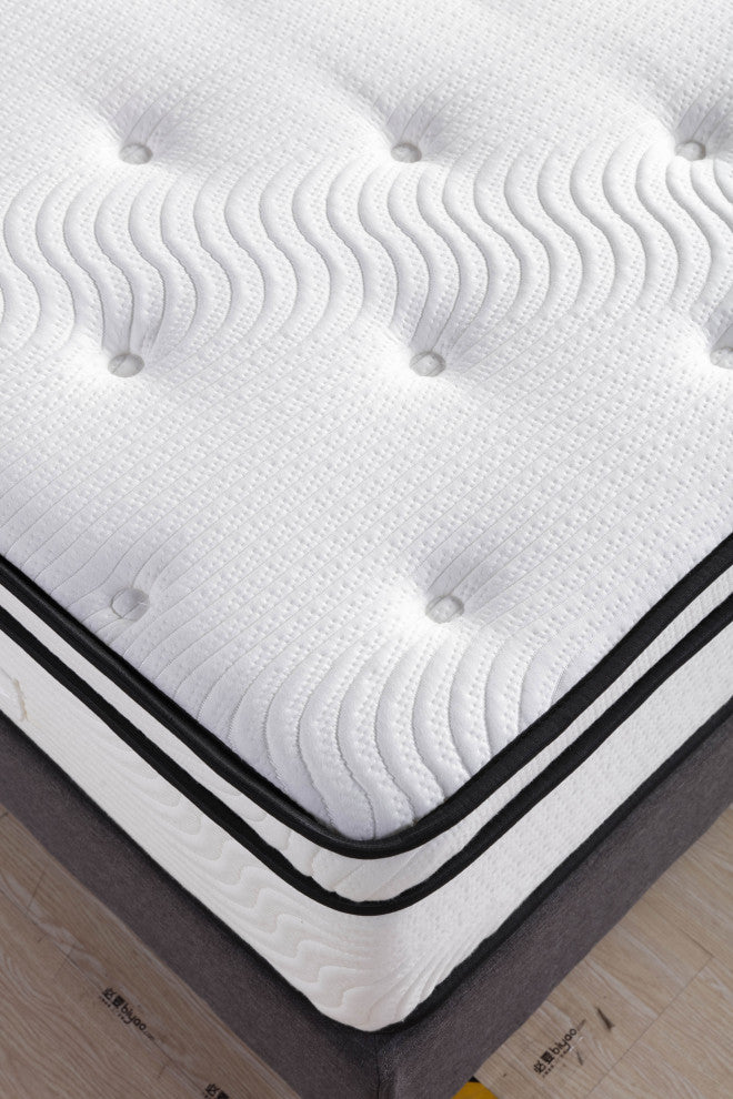 12"? Medium Euro Top Gel Memory Foam Hybrid Pocket Spring Mattress, King