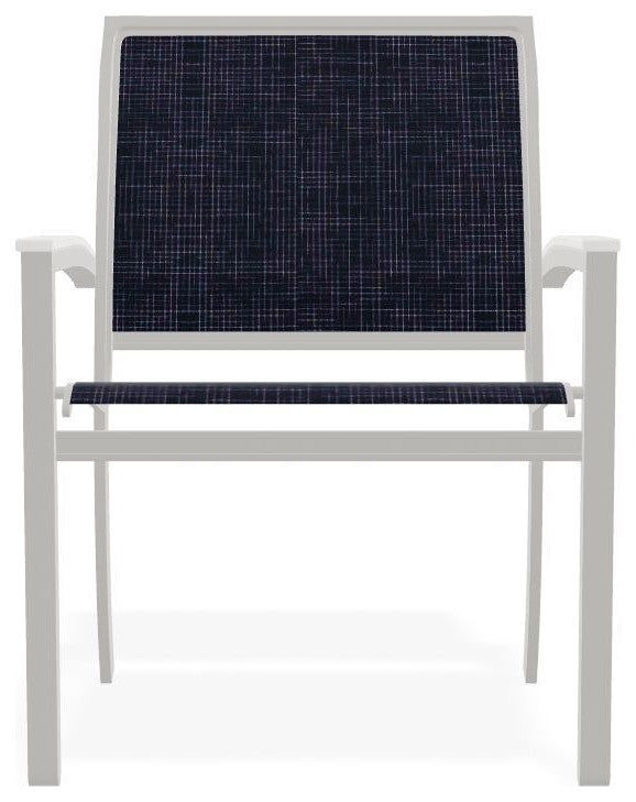 Bazza Sling Stackable Outdoor Dining Chair, Moments Navy/Snow