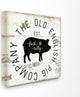 "Old English Pig Co Vintage Sign" 17x17, Stretched Canvas Wall Art