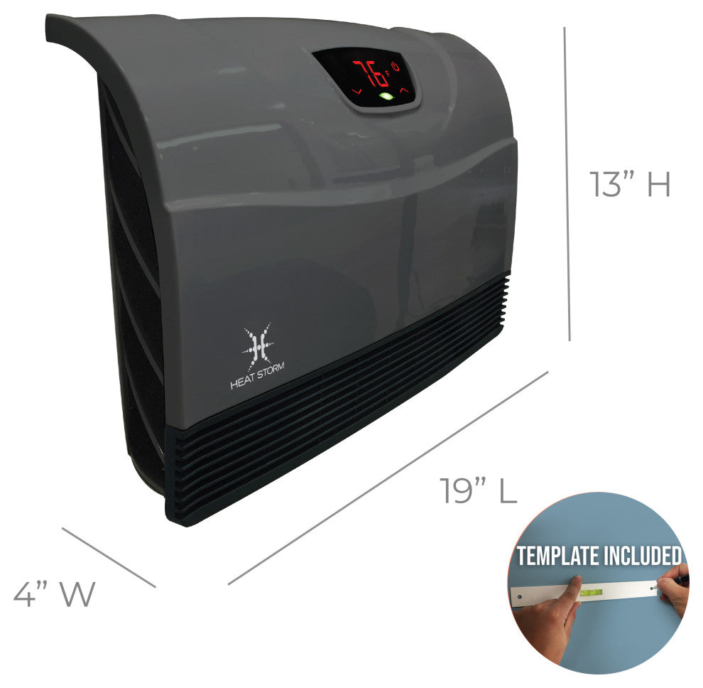 Heat Storm Phoenix 1500 Watt Infrared Floor to Wall Heater Gray