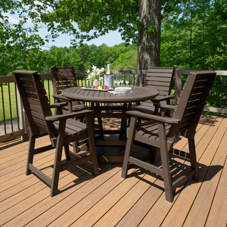 Weatherly 5-Piece Round Dining Set, Weathered Acorn