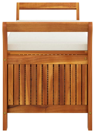 vidaXL Outdoor Storage Bench Patio Deck Box with Cushion Solid Wood Acacia
