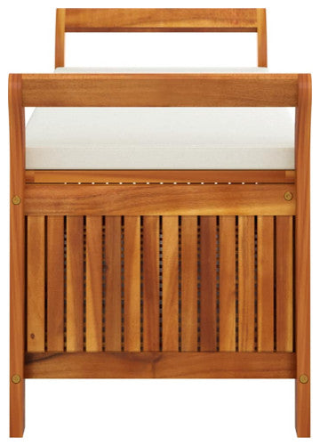 vidaXL Outdoor Storage Bench Patio Deck Box with Cushion Solid Wood Acacia