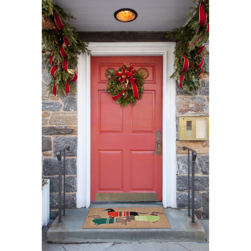 Frontporch Holiday Hounds Indoor/Outdoor Rug Neutral 1'8"x2' 6"
