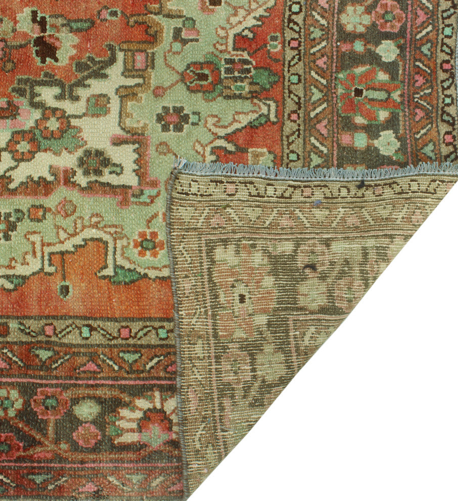 Fine Vintage Distressed Qasim Rust Rug