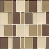 12"x12" Manhattan Gloss/Matte Glass Brick Pattern Mosaic, Plaza