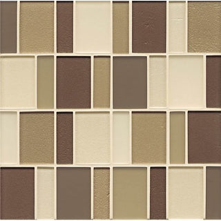 12"x12" Manhattan Gloss/Matte Glass Brick Pattern Mosaic, Plaza