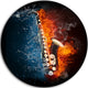 Saxophone, Music Photography Round Wall Art, 23"