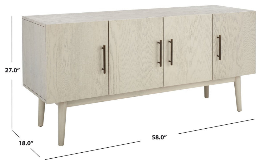 Safavieh Couture Doderick Mid-Century Media Stand, White Wash
