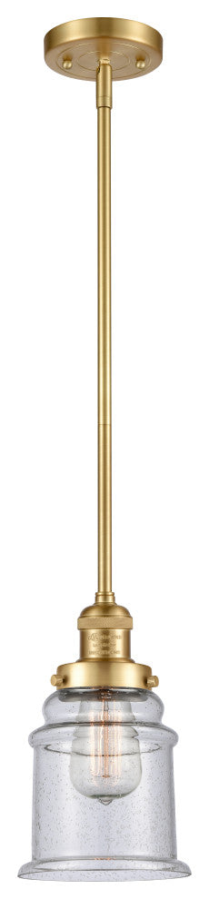 Canton 1 Light Mini Pendant, Satin Gold, Seedy