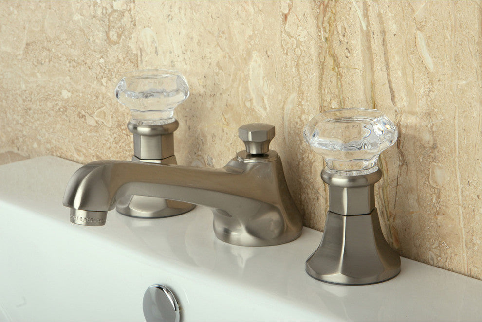 Kingston Brass Widespread Bathroom Faucet With Brass Pop-Up, Brushed Nickel