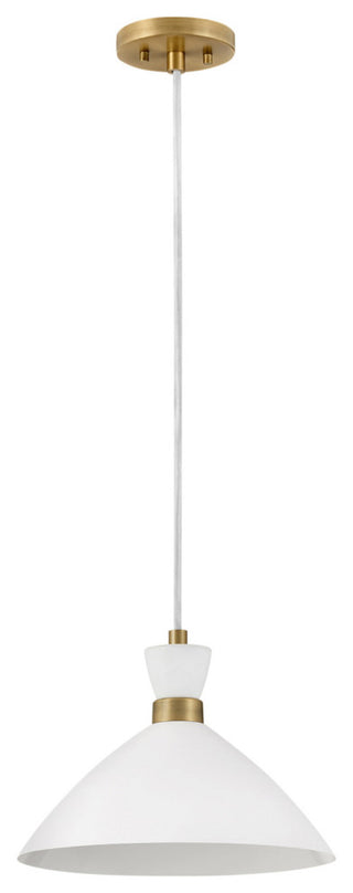Lark 83257 Simon 1 light 13"W Pendant / Semi-Flush Ceiling - Matte White /