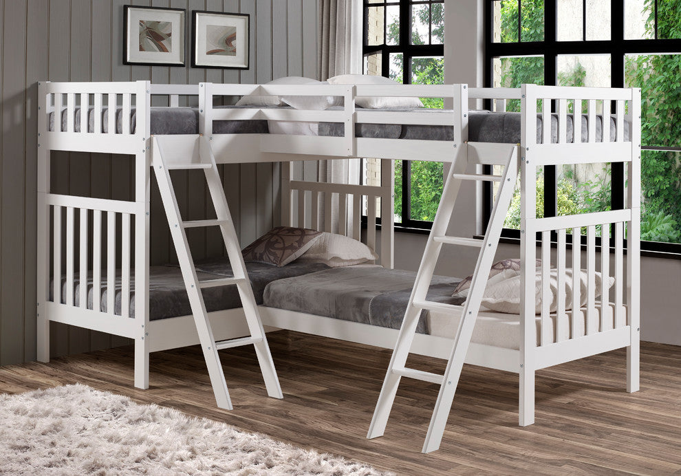 Aurora Twin Over Twin Bunk Bed with Quad Bunk Extension