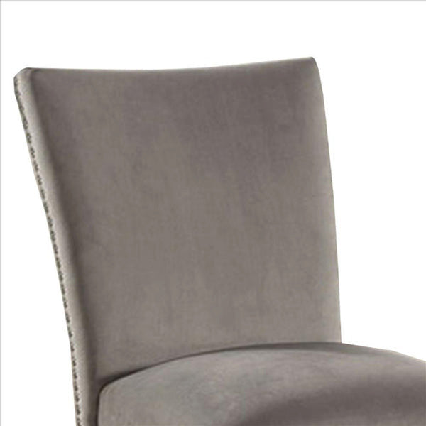 Benzara BM239826 Counter Height Side Chair With Padded Seating, Set of 2, Gray