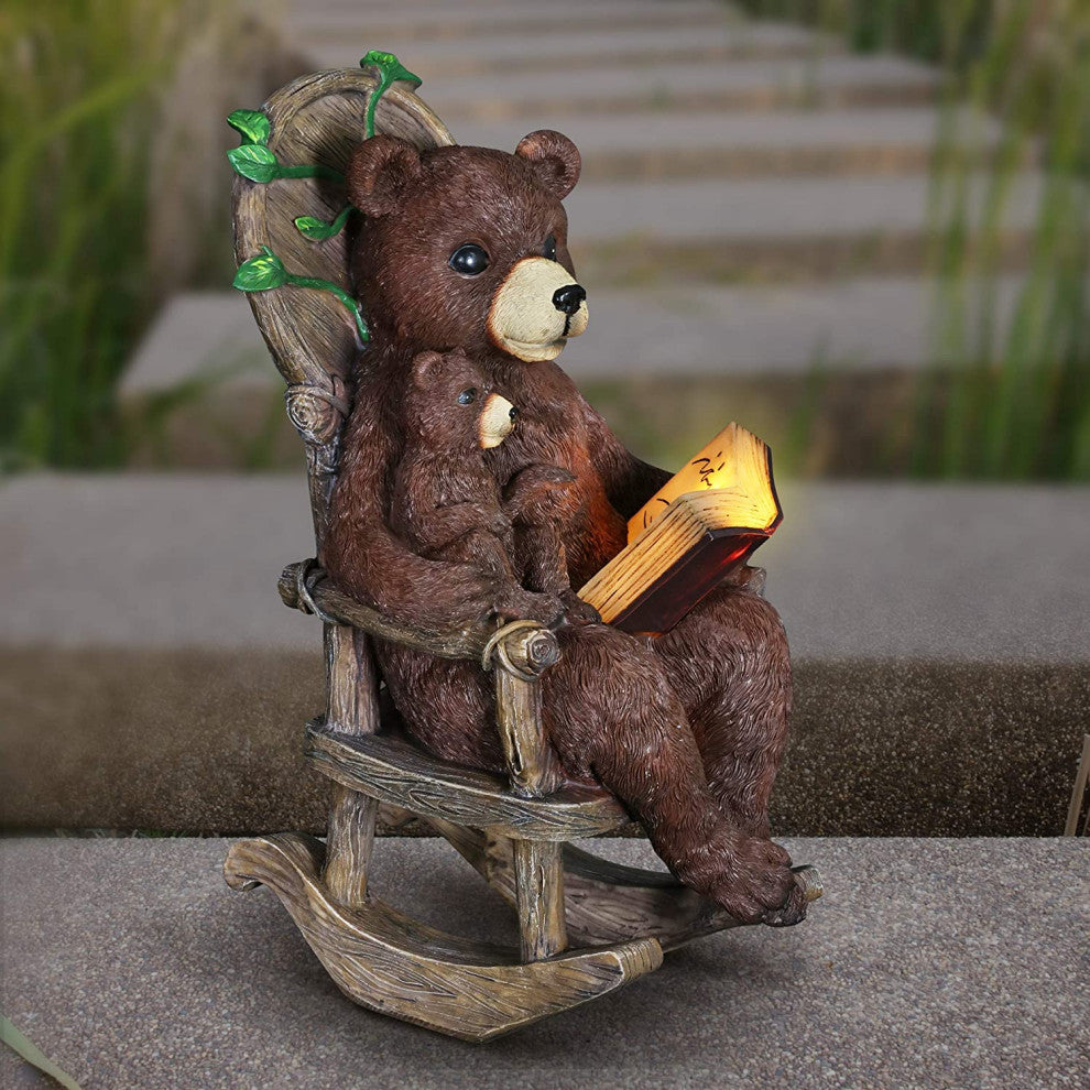 Solar Bears Reading a Book Garden Statue
