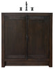 30" Single Vanity, Brown Ash, White Engineered Stone Top, Oval Sink