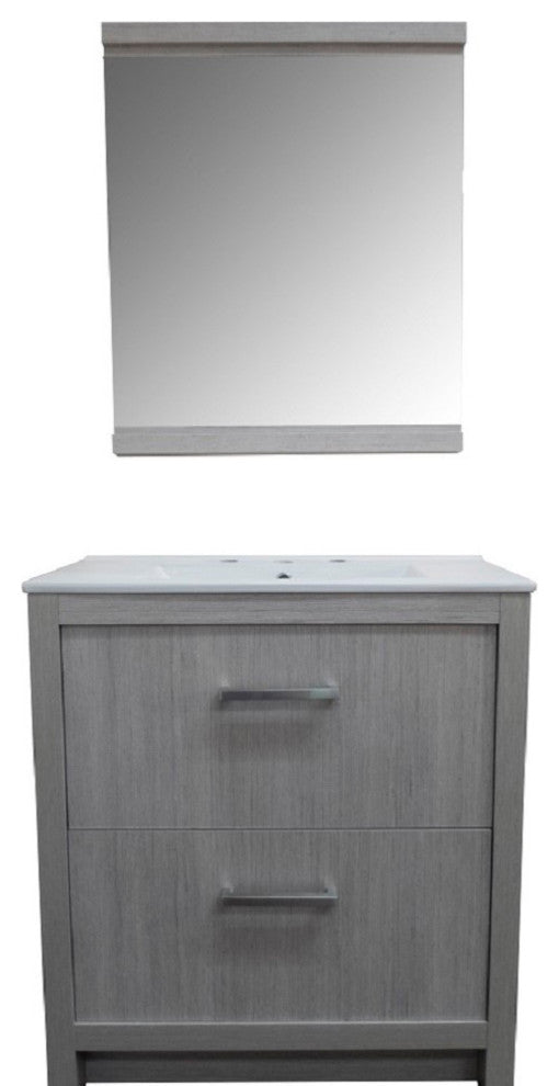 30" Single Sink Vanity With Gray Pine Finish