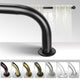 Energy Saving Wrap Around Black Out Return Adjustable Window Curtain Metal Rod, Black, 32-52"