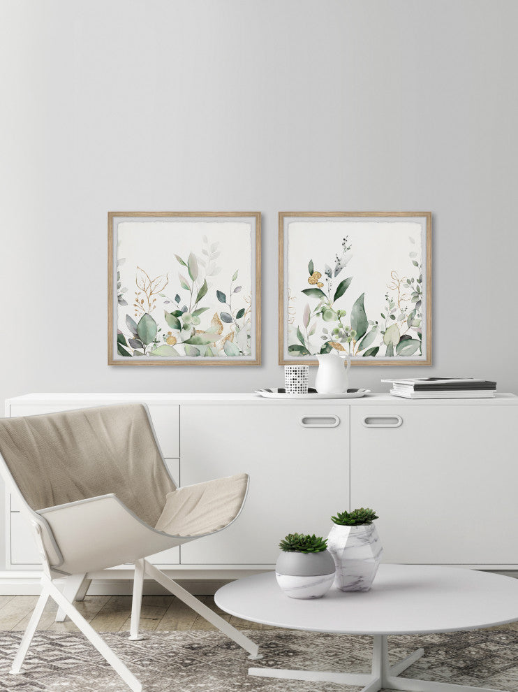 New Leaves Diptych, 2-Piece Set, 12x12 Panels