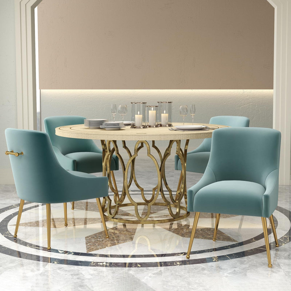 SEYNAR Velvet Dining Chairs, Set of 2, Upholstered Accent Side Chairs, Green