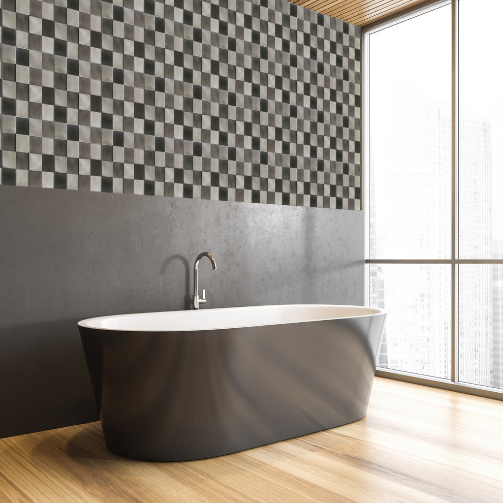 Mijas 11.97x11.97, Gray Peel-and-Stick Mosaic Metal Tile, Box of 11