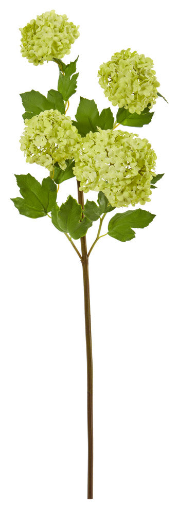Nearly Natural 30ï¿½ Snowball Hydrangea Artificial Flower (Set of 3) Light Green