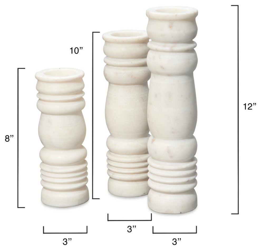 Monument Marble Candlesticks, Set of 3