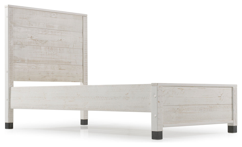 Baja Platform Bed, Shabby White, Twin