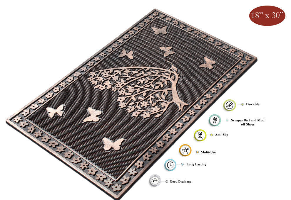 A1HC Shedding Tree Rubber 18"x30" Non-Slip Door Mat