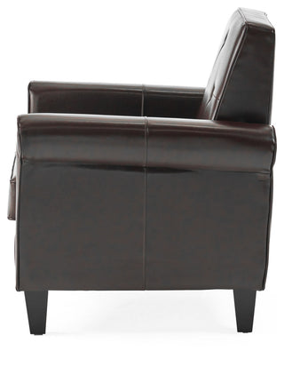 GDF Studio Barzini Leather Club Chair, Brown