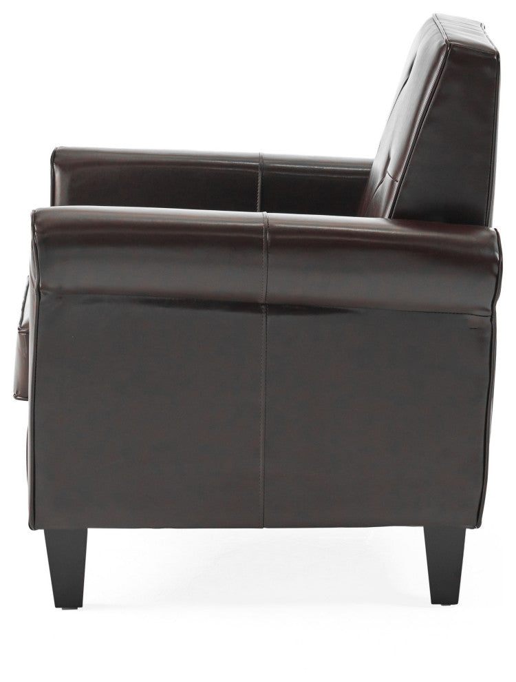 GDF Studio Barzini Leather Club Chair, Brown