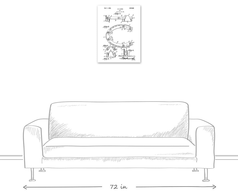 Vintage Horseshoe Patent 18"x24" Print on Canvas