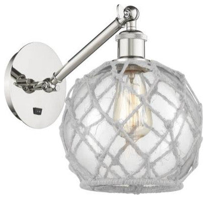 Innovations 317-1W-PN-G122-8RW 1-Light Sconce, Polished Nickel