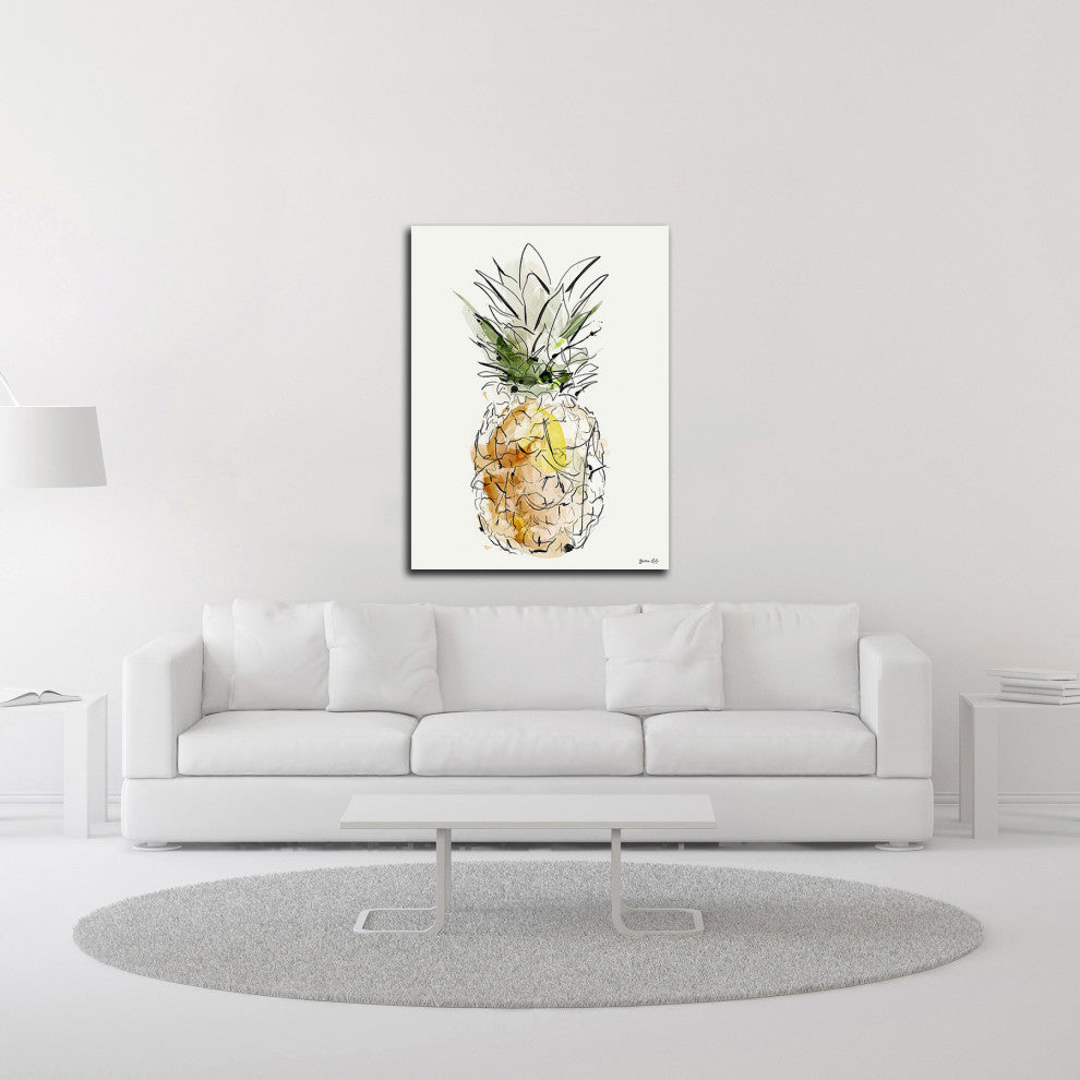 "Fine Apple" by Green Lili, Print on Canvas, 24"x32"