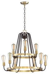 Maxim 11737 Haven 9 Light 27"W Chandelier - Oil Rubbed Bronze / Antique Brass