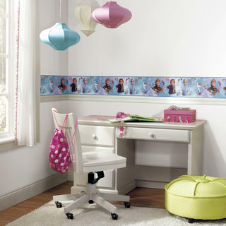Frozen 2 Peel and Stick Wallpaper Border, White and Blue