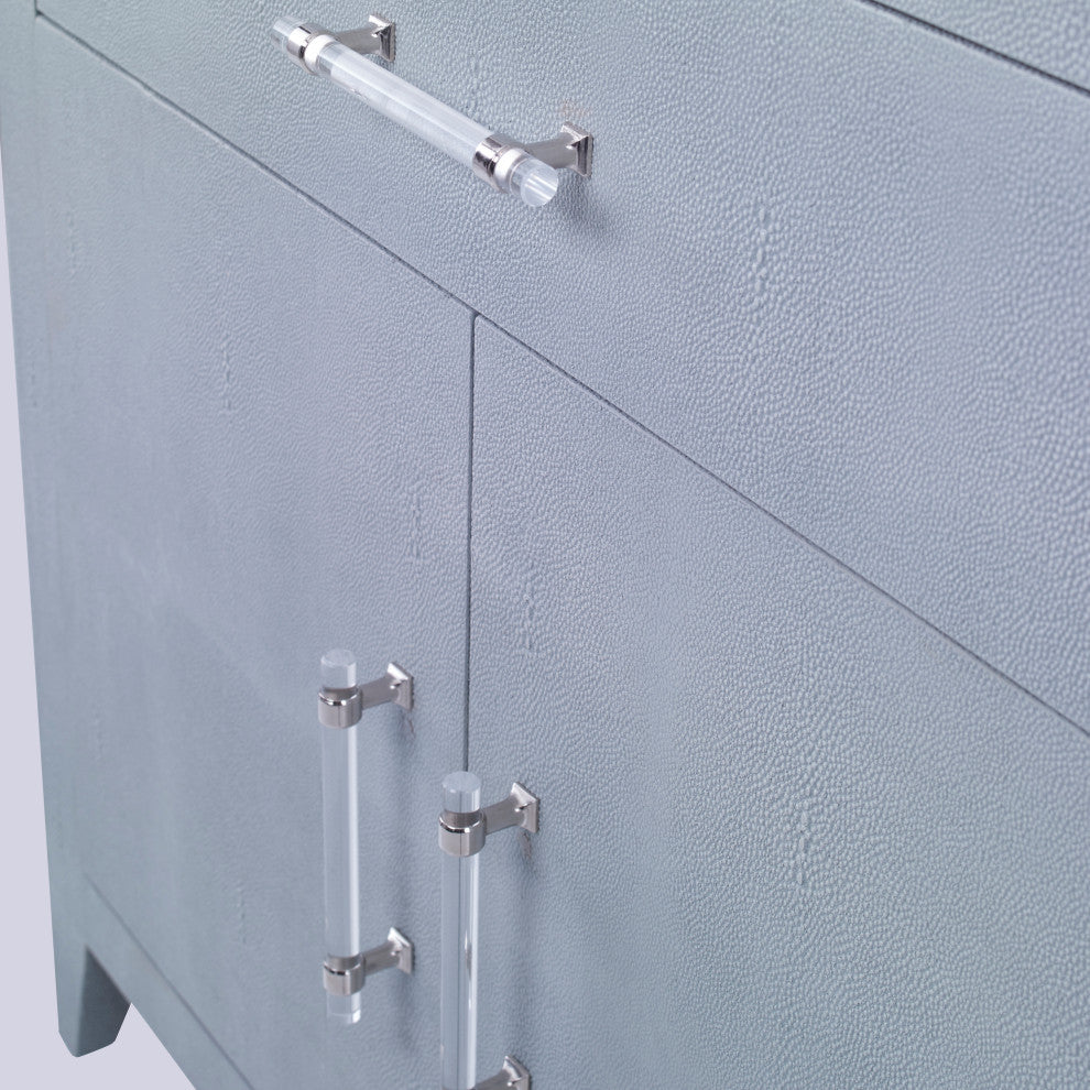Ambella Home Collection Shagreen Sink Chest, Polar Blue
